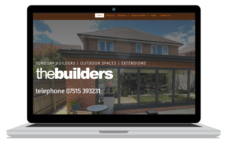 Website Design Header in blue with rocket on the Newton Abbot Website Design page