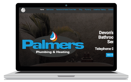 Website Design Header in blue with rocket on the Newton Abbot Website Design page